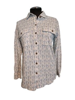 Boden Buttondown Knit Greyhound / Whippet Print Shirt, Size 8P